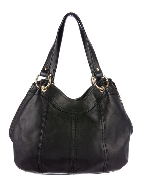 michael kors small leather handbags with zipper pockets|genuine leather michael kors handbags.